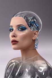 halsey new futuristic glitter makeup