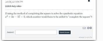 Solve The Quadratic Equation X 2 3x 17