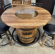 jack daniels whiskey barrel pub table