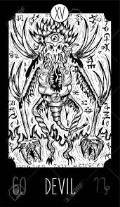 There are 78 cards in the tarot deck and each of them can be interpreted so let's explore together the tarot card meanings. Devil 15 Major Arcana Tarot Card Demon Of Horror Fantasy Engraved Line Art Illustration Engraved Vector Drawing See All Collection In My Portfolio Set Royalty Free Cliparts Vectors And Stock Illustration Image 74140637