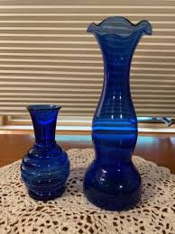 Vintage Cobalt Blue Vases Household