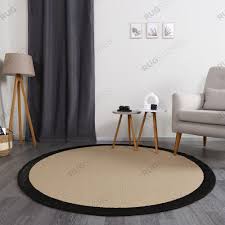 modern beige black sisal round rug 9716
