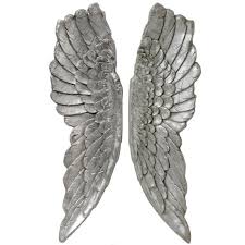 Extra Large 104cm Silver Angel Wings