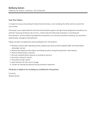 blood bank technician cover letter