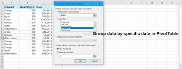 dates in pivot table