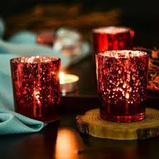 Red Colored T Light Candle Holder