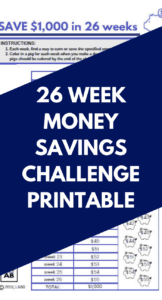 26 Week Money Challenge Printable Save 5000 Or 1000