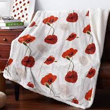blankets flower red poppy white