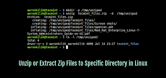 How To Create And Extract Zip Files To Specific Directory In Linux