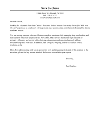 Leading Professional Part Time Cashiers Cover Letter Examples
