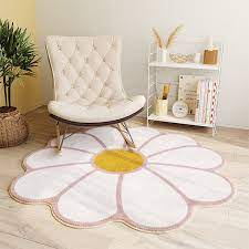 cute flower shaped rug polyester 3