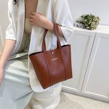 Bolsa de couro PU de grande capacidade feminina, estilo coreano, bolsa de  ombro simples com tudo combina, bolsa de livro de estudante, moda nova,  luxo - AliExpress