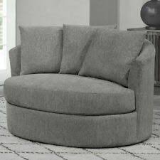 What kind of fabric is a thomasville swivel chair made of? Thomasville Felix Grey Fabric Swivel Glider Recliner Chair For Sale Online Ebay