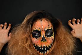 scary halloween face paint stock photos