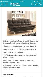 dark brown leather futon sofa bed for