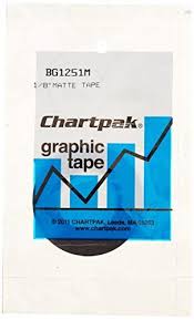 Chartpak Graphic Chart Tape 1 8 Inch Matte Black Bg1251m