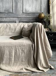 Elegant Linen Couch Cover