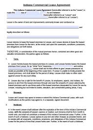 Free Indiana Commercial Lease Agreement Pdf Word Doc