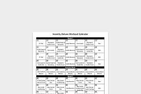 insanity workout schedule pdf