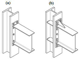 stiffened end plate beam to column