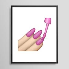 nail polish emoji framed art print by
