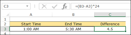 calculate time difference between two
