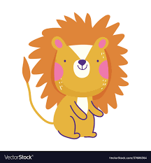 cute lion cartoon royalty free vector