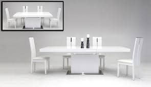 This 7 piece standard height dining set is the perfect addition to your dining room. Zenith Modern White Extendable Dining Table Contemporary Kitchen Tables Extendable Dining Table White Contemporary Kitchen