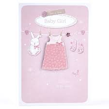 New Baby Girl Card Clothes Line