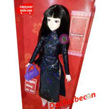 Búp bê áo dài - Búp bê Barbie có khớp mặc áo dài đen: Hàng Việt Nam