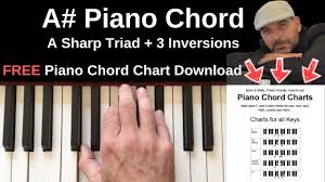 A Piano Chord A Sharp Major Inversions Tutorial Free Chord Chart