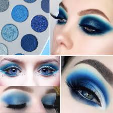 blue eyeshadow palette matte shimmer