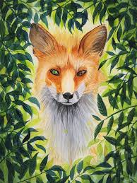 Fox Wall Art Fox Original Painting