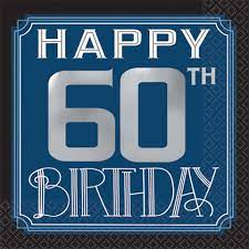 Personalize your own printable & online milestone 60th birthday cards. Happy Birthday Man 60th Birthday Beverage Napkins Stumps Party