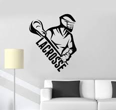 Vinyl Wall Decal Lacrosse Player Stick