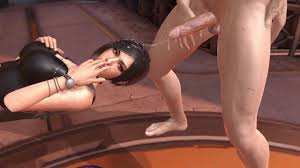 Ada Wong Throat Fucked while Laying on her back 