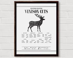 Butcher Poster Venison Deer Cuts Butcher Cuts Print