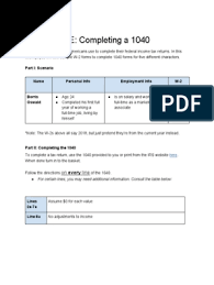 In order to be eligible to use this form, the individual must have a taxable income of less than $100,000, interest income of $1,500 or less, possess no. Calculate Completing A 1040 Irs Tax Forms Public Finance