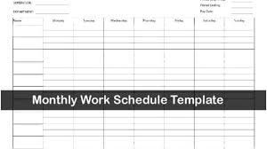 work schedule template excel