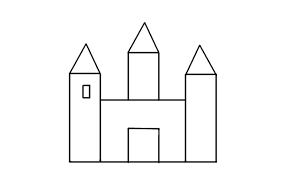 step by step castle drawing for kids