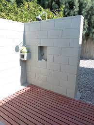 outdoor shower concrete block