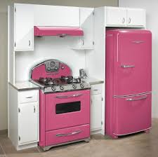 retro pink kitchens, pink furniture