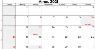 Free printable april 2021 calendar. Calendar 2021 April Calendarena