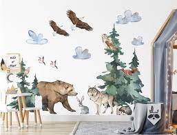 Kids Forest Wall Decal Woodland Animals