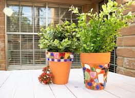 easy diy mosaic garden pots clumsy