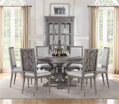 Create the dining room furniture of your dreams. Artesia 5 Piece Round Table Dining Room Set In Salvaged Natural Finish By Acme 77085