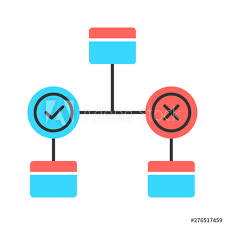 Decision Diagram Color Icon Block Chart Problem Solutions