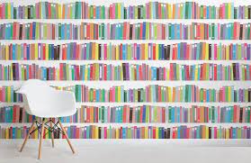 Bright Bookcase Effect Wallpaper Mural
