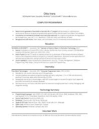 Resume Examples Computer Science Computer Science Internship Resume