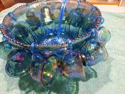 Indiana Iridescent Blue Carnival Glass